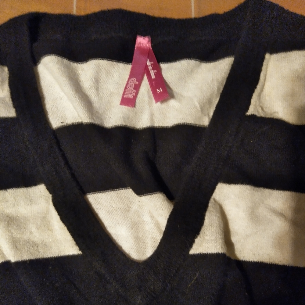 White and Black striped vest